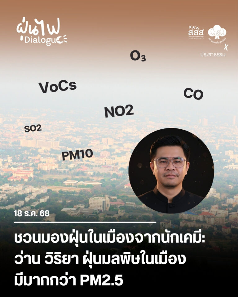 ชวนมองฝุ่นในเมืองจากนักเคมี ว่าน วิริยา ฝุ่นมลพิษในเมือง มีมากกว่า “PM2.5”